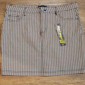 Like an Angel tan black white plaid skirt size xl